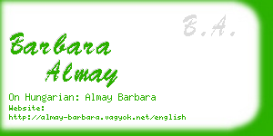 barbara almay business card